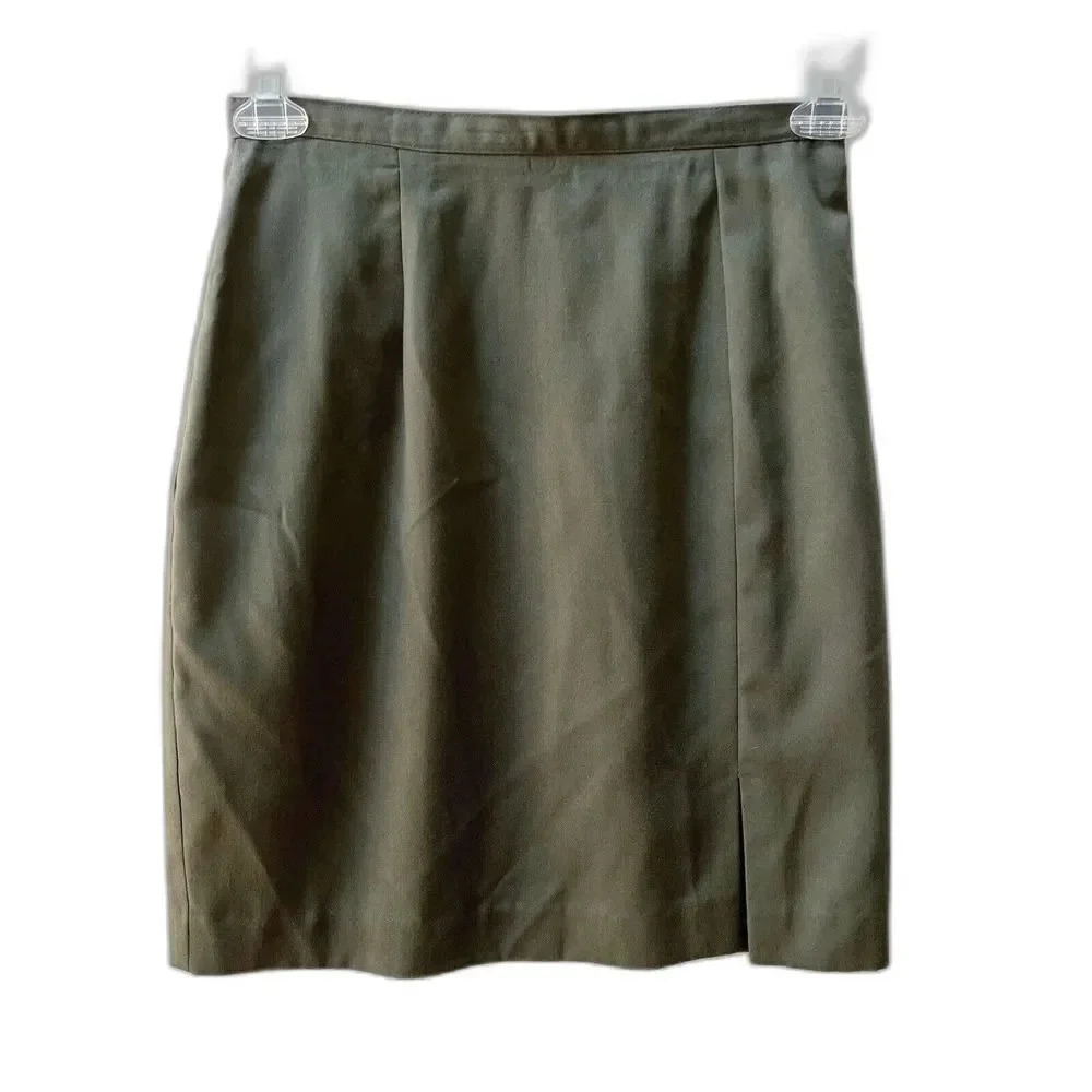 Vintage 90s Womens Olive Green Pencil Skirt Sz 6 Work Business